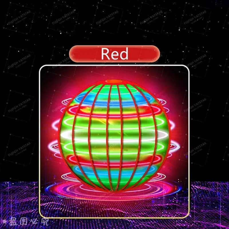 Fliegender Ball mit Aufhängung, farbige LED, automatischer Bumerang-Ball, schwarzer Tech-Magieball, fliegendes Spielzeug, Gyroskop, Anti-Schwerkraft für Kinder