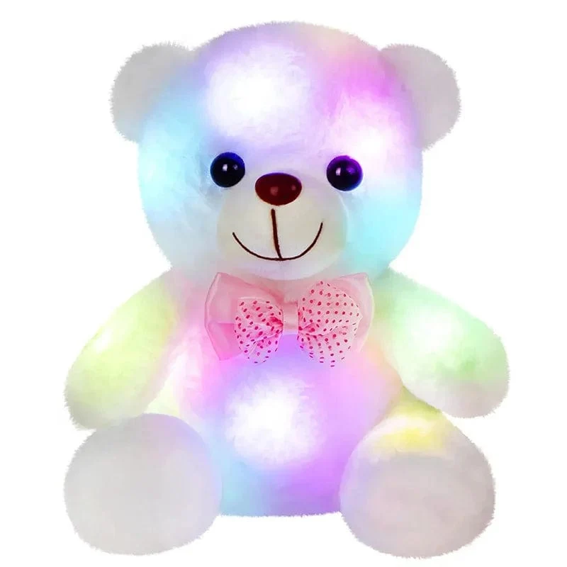 22 cm leuchtender Bär, Teddy, Stoffpuppe mit LED, süßes Tier, weiches Plüschspielzeug, Nachtlicht, leuchtender Bär, sensorisches Spielzeug, Geschenk für Kinder