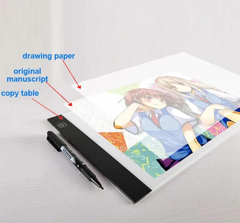 Led Zeichnung Kopie Pad 3 Ebene Dimmbare Bord Tisch Animation Malerei Pädagogisches Spielzeug Geschenk Einstellbare Licht Notizblock Für Kinder