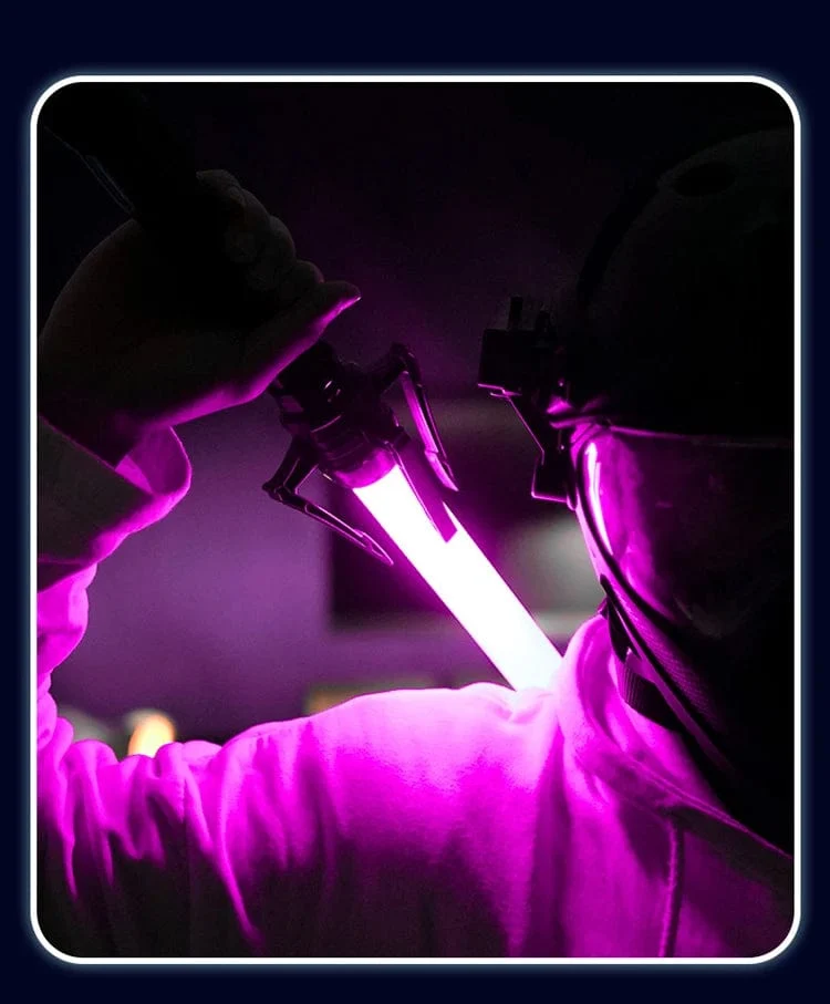 Spielzeug-Laserschwert, rotes und blaues Doppelschwert, einziehbares Zwei-in-Eins-Lichtschwert, Jedi-Cosplay-Waffe, Kampfkunst-Aufführung für Kinder