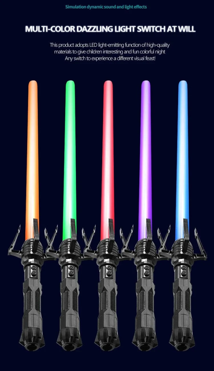 Spielzeug-Laserschwert, rotes und blaues Doppelschwert, einziehbares Zwei-in-Eins-Lichtschwert, Jedi-Cosplay-Waffe, Kampfkunst-Aufführung für Kinder