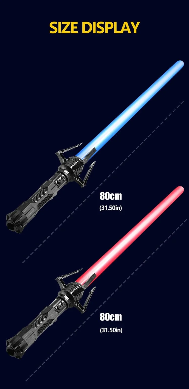Spielzeug-Laserschwert, rotes und blaues Doppelschwert, einziehbares Zwei-in-Eins-Lichtschwert, Jedi-Cosplay-Waffe, Kampfkunst-Aufführung für Kinder