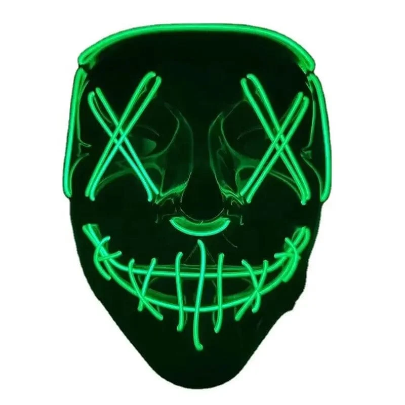 1 Stück Neonlicht LED Helle Spielzeugmaske Schwarz V-förmige leuchtende Maske Glühende Maske Glänzendes Spielzeug