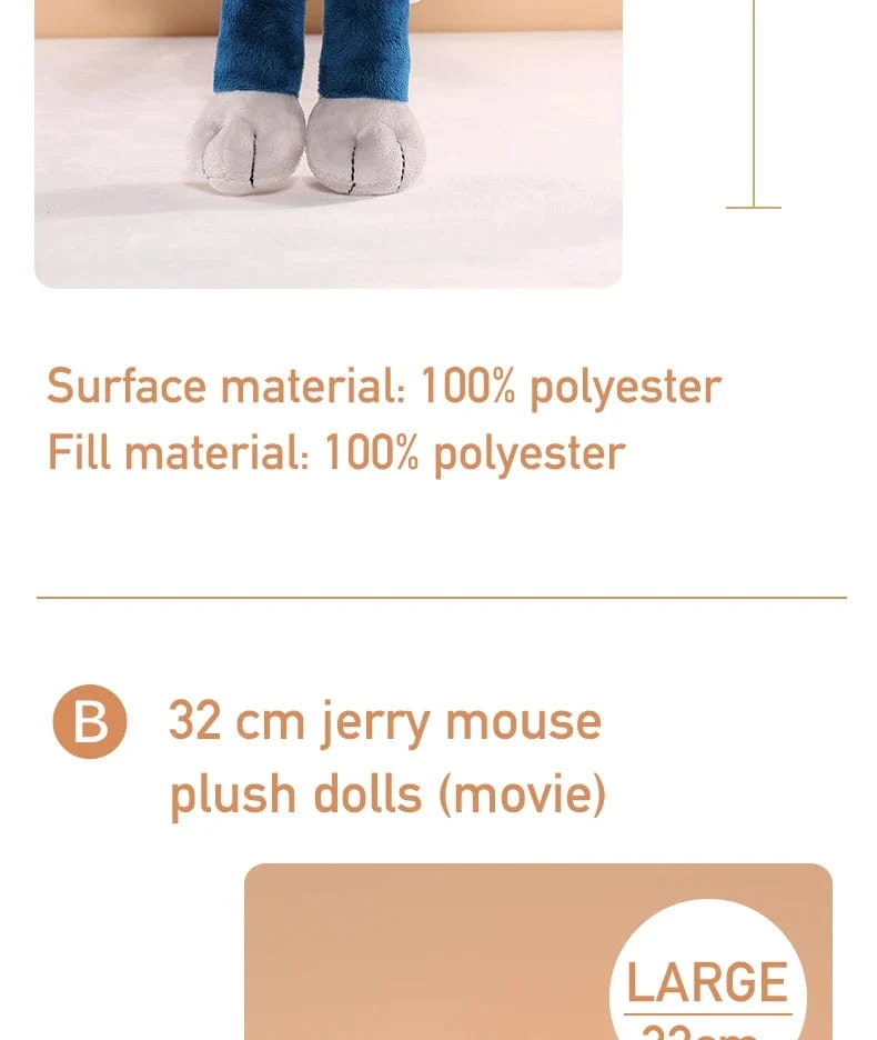Tom und Jerry Plüschtier Zeichentrickfilm Katze Tuffy Nibbles Maus Plüschtiere Kuscheltiere Seife Actionfigur Studio Puppenspielzeug