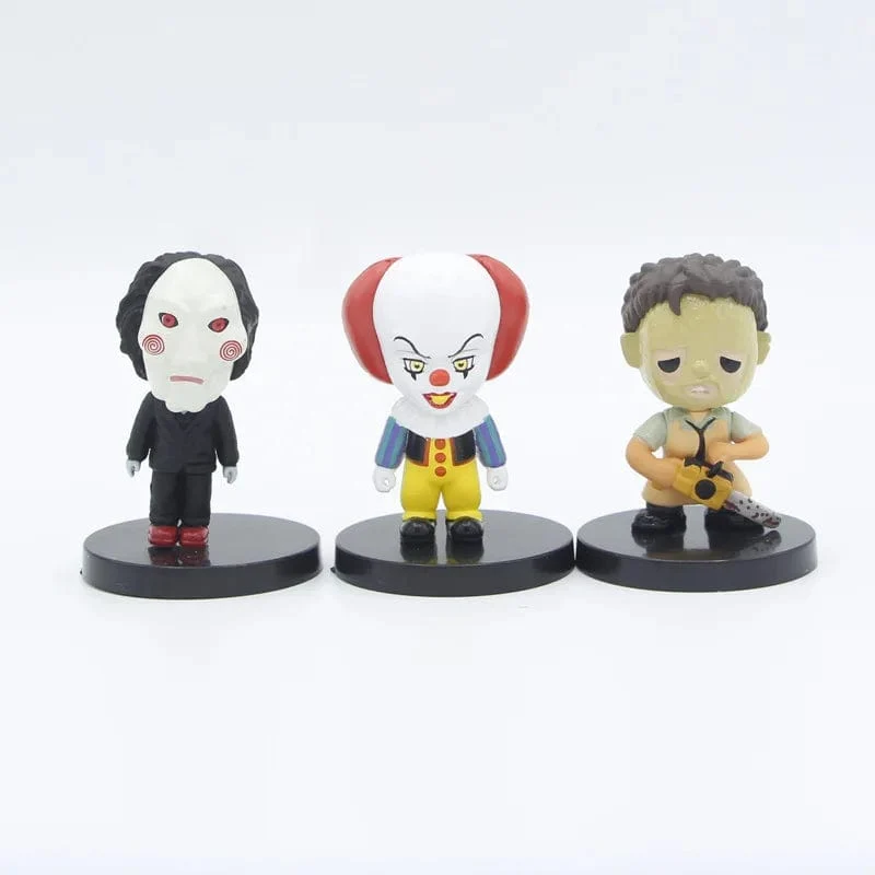 10 teile/satz Horrorfilmfiguren V wie Vendetta Chucky Freddy Jason Scary Saw PVC Actionfiguren Spielzeug