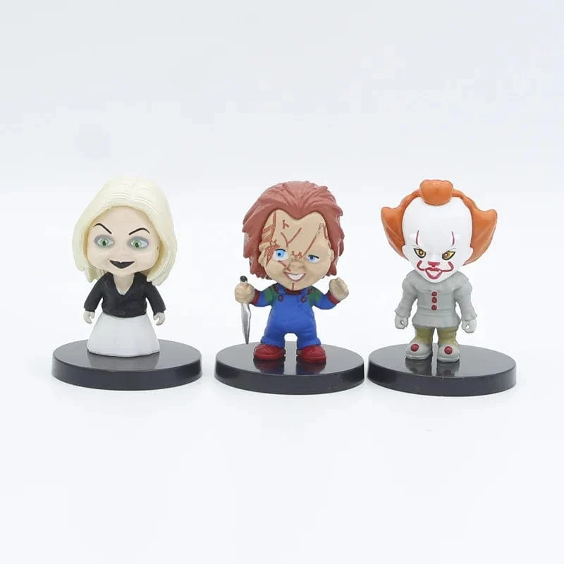 10 teile/satz Horrorfilmfiguren V wie Vendetta Chucky Freddy Jason Scary Saw PVC Actionfiguren Spielzeug
