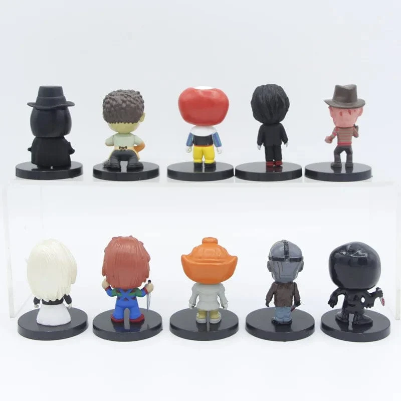 10 teile/satz Horrorfilmfiguren V wie Vendetta Chucky Freddy Jason Scary Saw PVC Actionfiguren Spielzeug