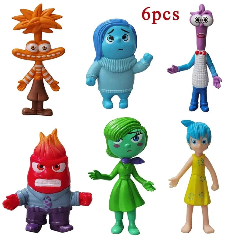 6 Teile/satz Neue Inside Out 2 Action Figur Spielzeug Cartoon Film Freude Angst Wut Traurigkeit Ekel Angst Modell Puppe Figuren Kinder geschenk