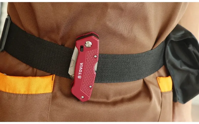 T TOVIA Klappmesser, auswechselbares Universalmesser für Kabelkartons, Kartons, Schneidegriff, Messerklingen, Outdoor-Handwerkzeug