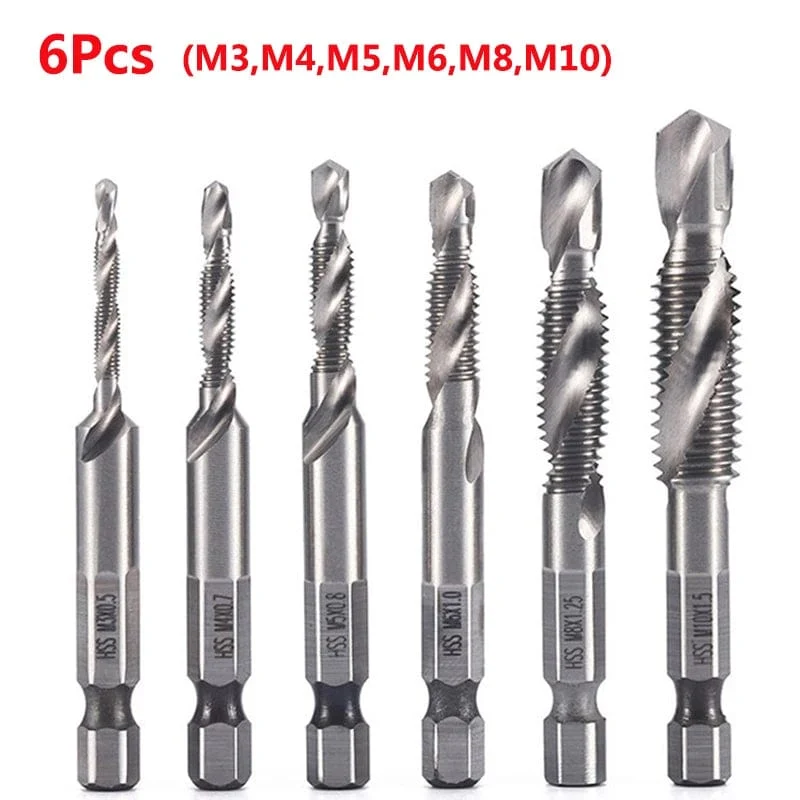 Sechskantschaft, titanbeschichtet, HSS-Gewindebohrer, metrisch, Gewindebohrer, Schraubenmaschine, Verbundgewindebohrer, M3, M4, M5, M6, M8, M10, Handwerkzeuge