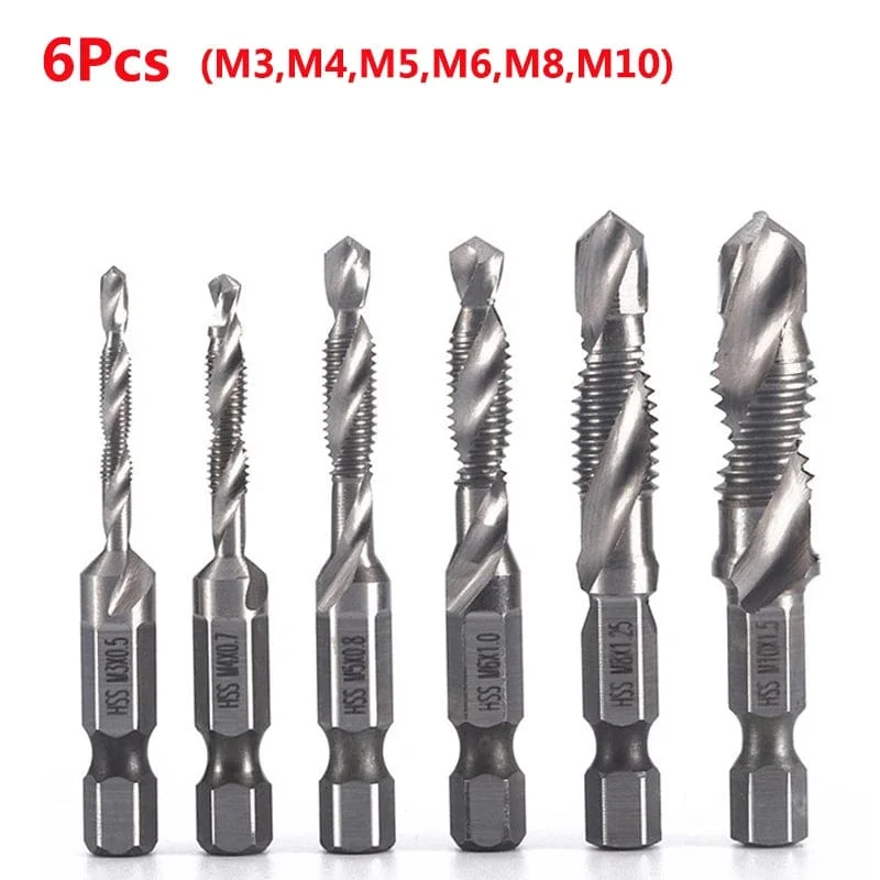Sechskantschaft, titanbeschichtet, HSS-Gewindebohrer, metrisch, Gewindebohrer, Schraubenmaschine, Verbundgewindebohrer, M3, M4, M5, M6, M8, M10, Handwerkzeuge
