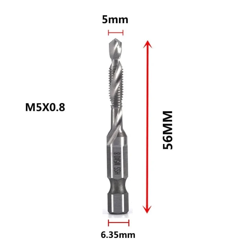 Sechskantschaft, titanbeschichtet, HSS-Gewindebohrer, metrisch, Gewindebohrer, Schraubenmaschine, Verbundgewindebohrer, M3, M4, M5, M6, M8, M10, Handwerkzeuge