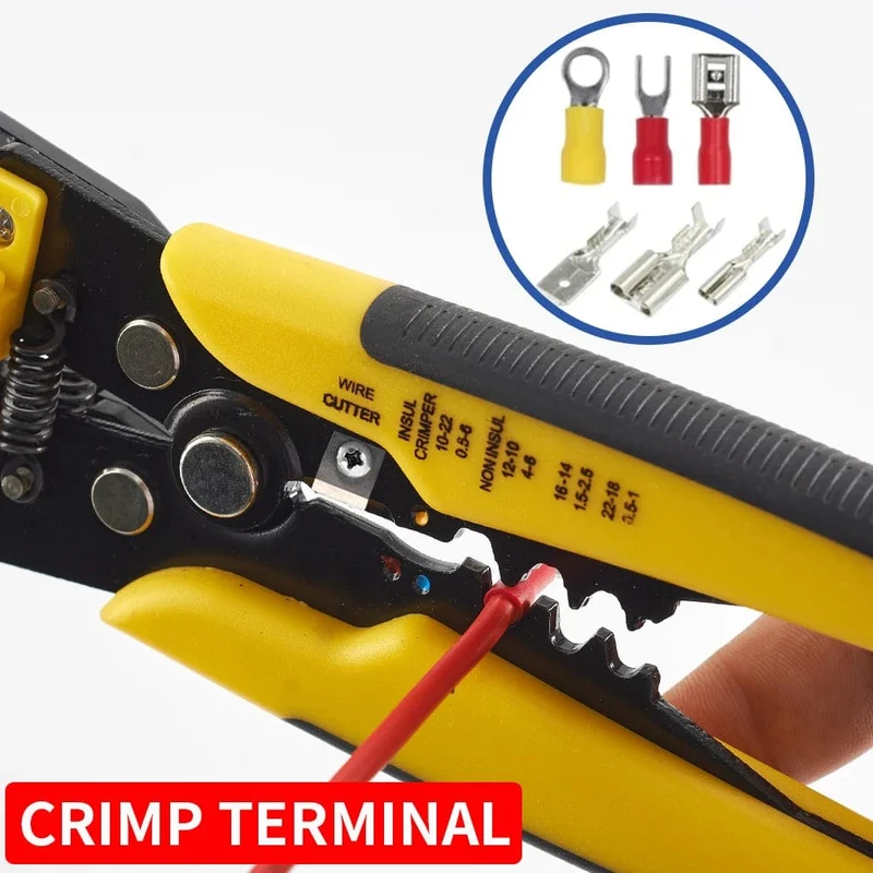 Crimper-Kabelschneider, einstellbar, automatischer Abisolierer, multifunktionale Abisolier-Crimpzange, Terminal-Handwerkzeug