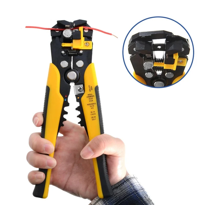 Crimper-Kabelschneider, einstellbar, automatischer Abisolierer, multifunktionale Abisolier-Crimpzange, Terminal-Handwerkzeug