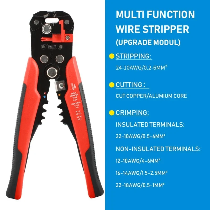 Crimper-Kabelschneider, einstellbar, automatischer Abisolierer, multifunktionale Abisolier-Crimpzange, Terminal-Handwerkzeug