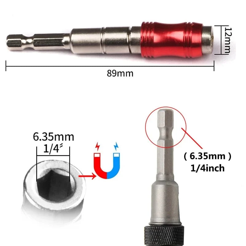 1/4 Zoll Sechskant-Schraubendreher-Bits mit Magnetring, Bohrer, Handwerkzeuge, Bohrer-Verlängerungsstange, Schnellwechselhalter, Antriebsführung, Schraube, Bohrspitze