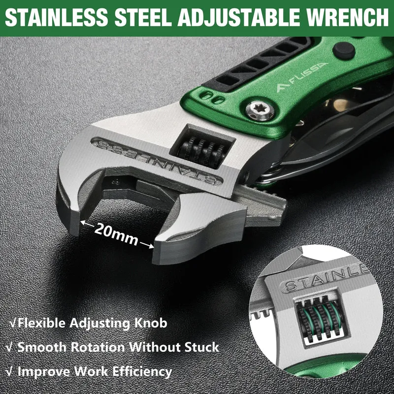 FLISSA 14 in 1 Multitool, Campingbeil mit Scheide, Multifunktionsaxt mit LED-Licht, Camping-Holzbearbeitung, Outdoor-Survival-Tool