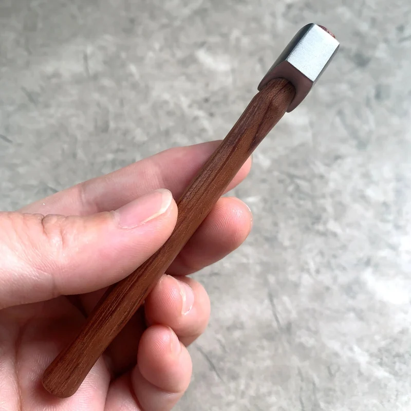 11 cm Edelstahl Mini Axt Holzgriff Feststehendes Messer EDC Outdoor Camping Utility Taschenmesser Handwerkzeug zum Überleben