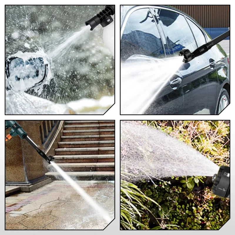 YOFIDRA 200Bar bürstenloser elektrischer Hochdruckreiniger, Wasserpistole, 6IN1, kabellose Autowaschanlage, Gartenreinigung für Makita 18V Akku