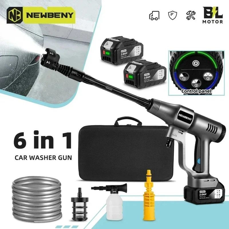 3500W 200Bar Bürstenloser elektrischer Hochdruckreiniger, kabellos, effizientes Reinigungswerkzeug für Auto und Garten, Spritzpistole für Makita 18V Akku
