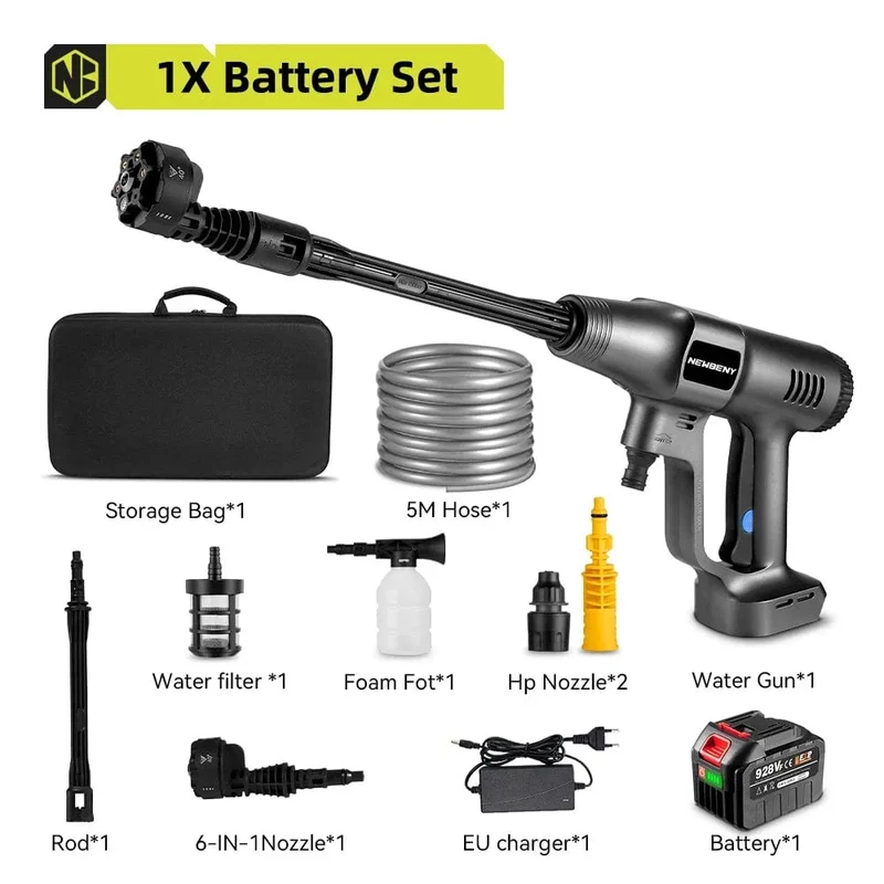 3500W 200Bar Bürstenloser elektrischer Hochdruckreiniger, kabellos, effizientes Reinigungswerkzeug für Auto und Garten, Spritzpistole für Makita 18V Akku