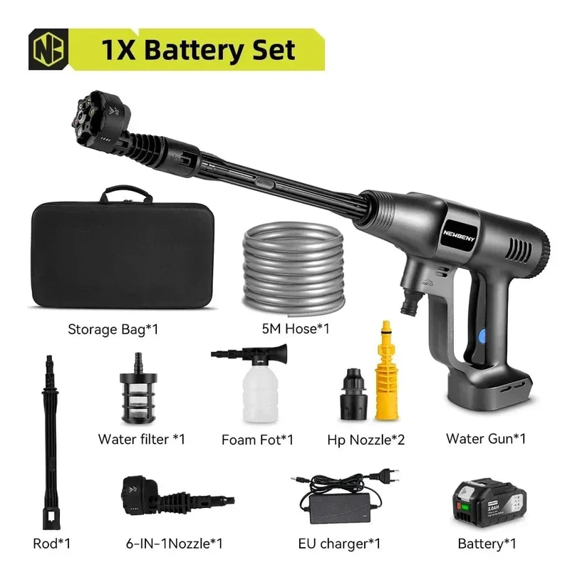 3500W 200Bar Bürstenloser elektrischer Hochdruckreiniger, kabellos, effizientes Reinigungswerkzeug für Auto und Garten, Spritzpistole für Makita 18V Akku