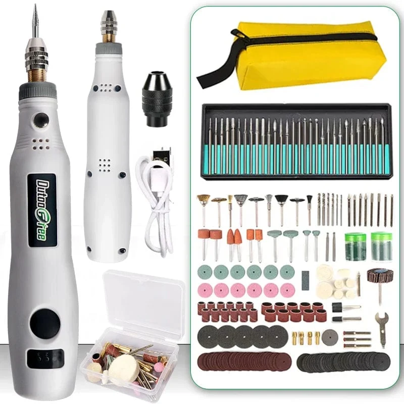 3-Gang-USB-Kabellos-Rotationswerkzeug Dremel DIY Mini-Bohrmaschine Gravierstift Elektrischer USB-Mini-Kabellos-Bohrer mit Zubehör-Set
