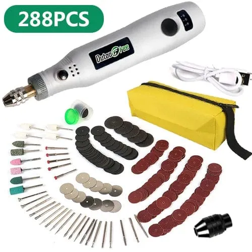 3-Gang-USB-Kabellos-Rotationswerkzeug Dremel DIY Mini-Bohrmaschine Gravierstift Elektrischer USB-Mini-Kabellos-Bohrer mit Zubehör-Set
