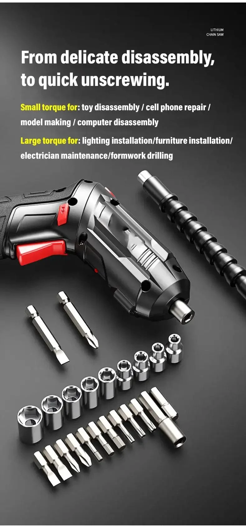 4.2 V Elektrische Bohrmaschine Schnurloses Elektrowerkzeug-Set Haushaltswartungsreparatur 1800 mAh Lithiumbatterie Mini-Haushaltsschraubendreher