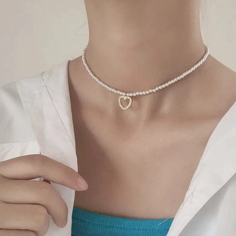 YWZIXLN 2021 Trend Elegante Schmuck Hochzeit Große Perle Halskette Für Frauen Mode Weiß Imitation Perle Halsband Halskette N0179
