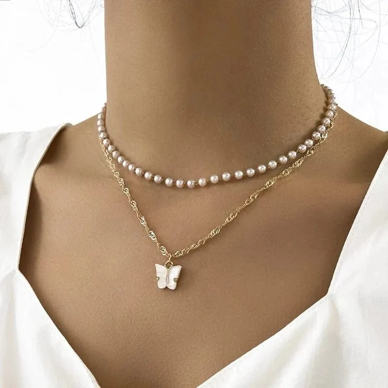 YWZIXLN 2021 Trend Elegante Schmuck Hochzeit Große Perle Halskette Für Frauen Mode Weiß Imitation Perle Halsband Halskette N0179