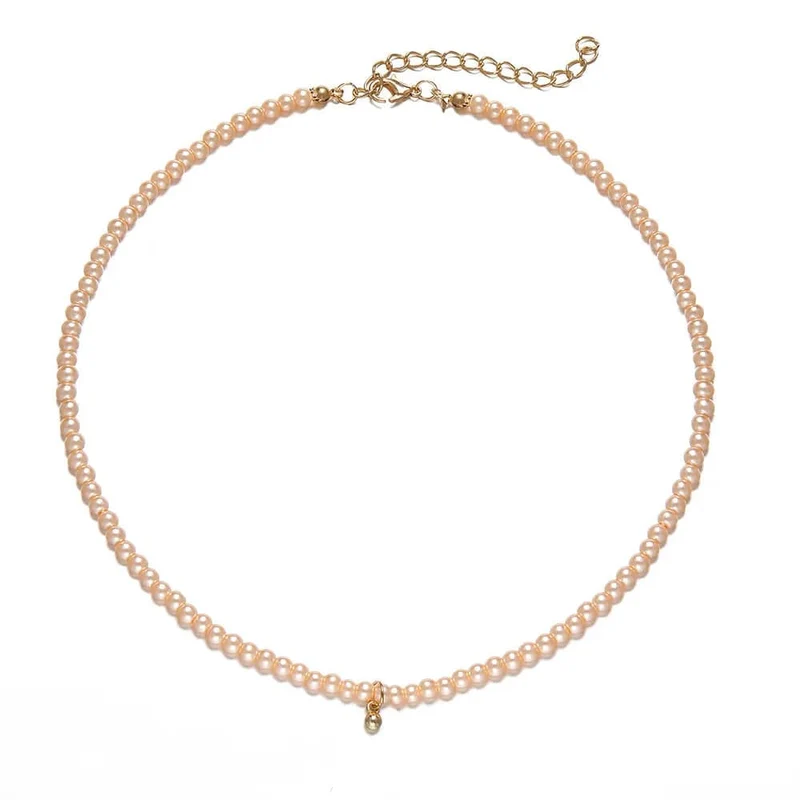 YWZIXLN 2021 Trend Elegante Schmuck Hochzeit Große Perle Halskette Für Frauen Mode Weiß Imitation Perle Halsband Halskette N0179
