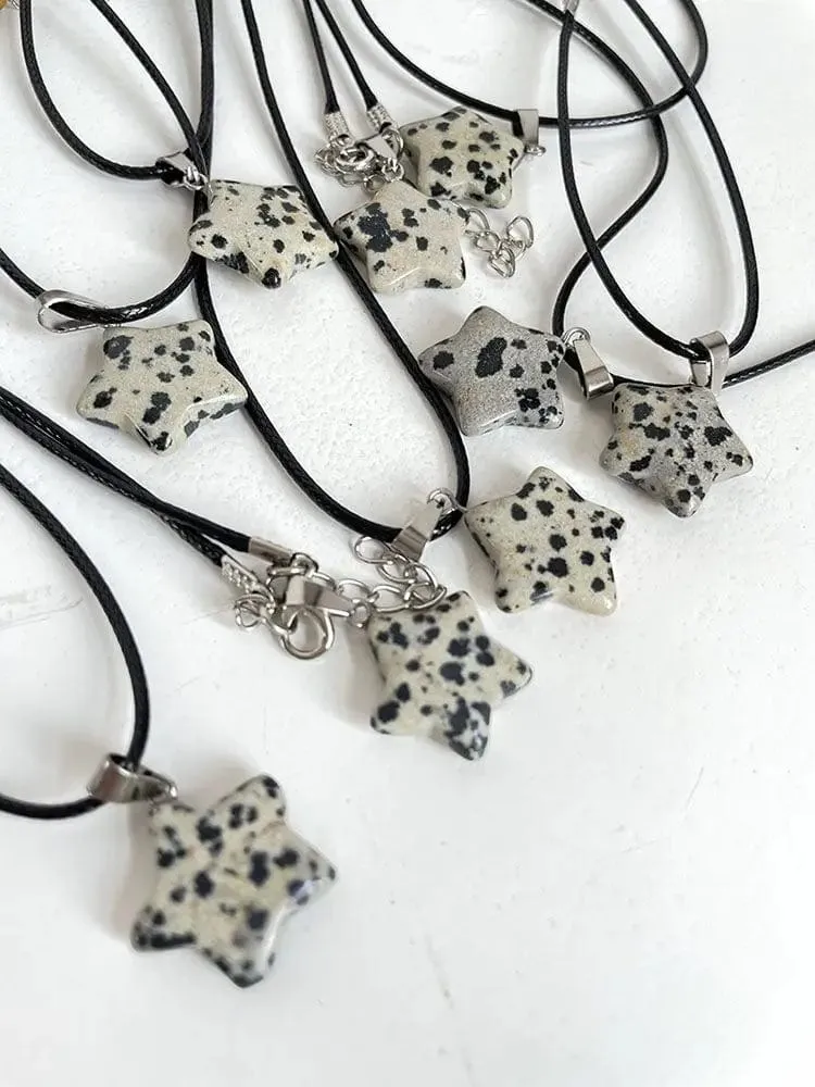 Halskette mit Sechseck-Anhänger aus Naturstein, Kristall, Rosenquarz, Opal, Stern für Frauen, Fluorit, Lapislazuli, Kugelpendel, Trendschmuck, Geschenk