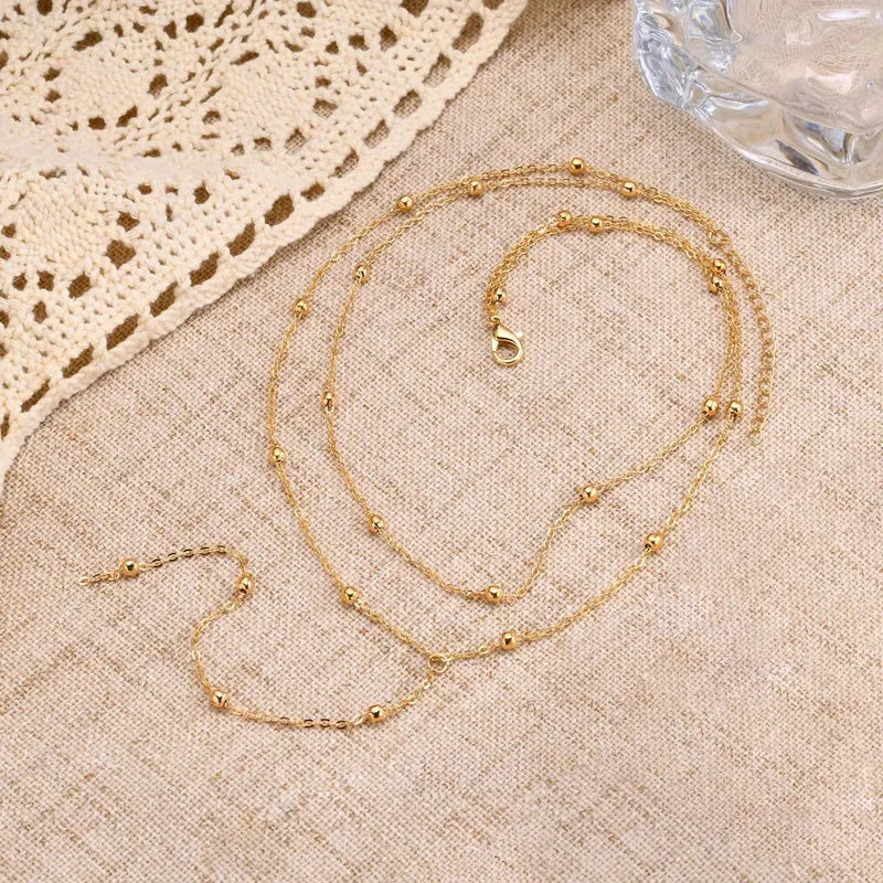 Vergoldete Lasso-Halskette für Damen, doppelte Lasso-Halskette mit langem Tropfenanhänger, modische Geschenke