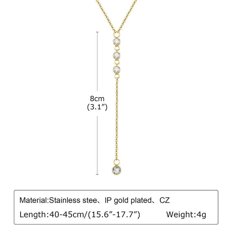 Vergoldete Lasso-Halskette für Damen, doppelte Lasso-Halskette mit langem Tropfenanhänger, modische Geschenke