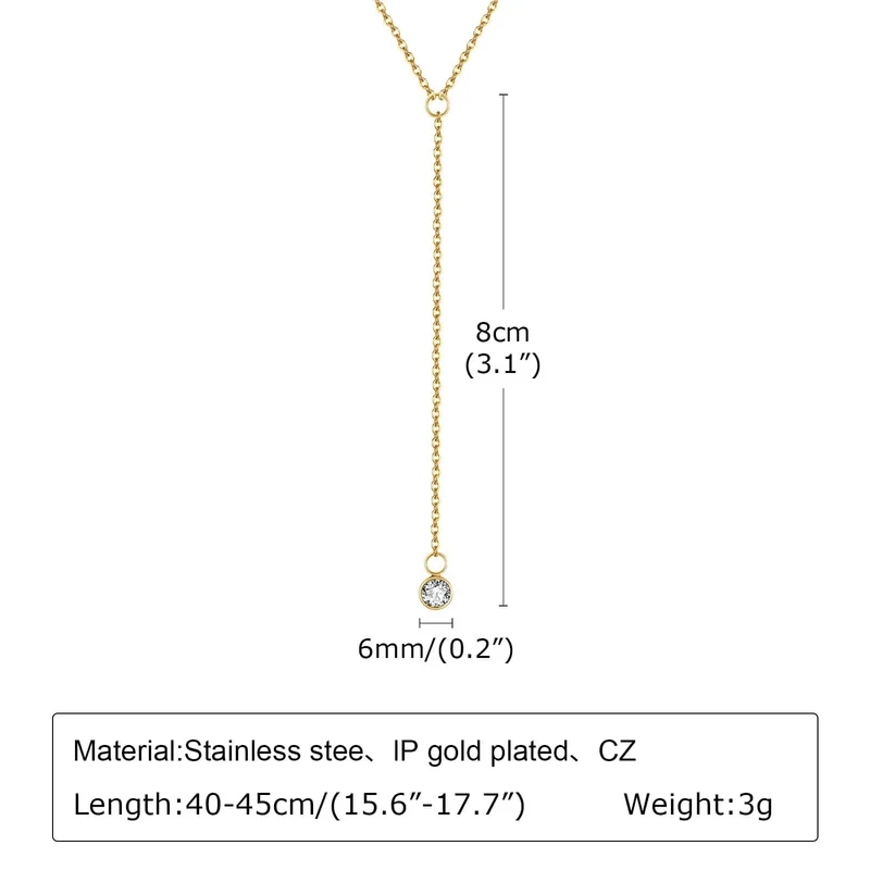 Vergoldete Lasso-Halskette für Damen, doppelte Lasso-Halskette mit langem Tropfenanhänger, modische Geschenke
