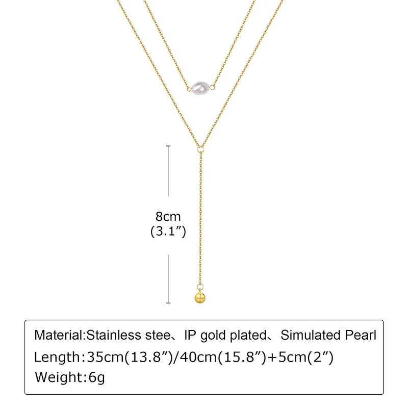 Vergoldete Lasso-Halskette für Damen, doppelte Lasso-Halskette mit langem Tropfenanhänger, modische Geschenke