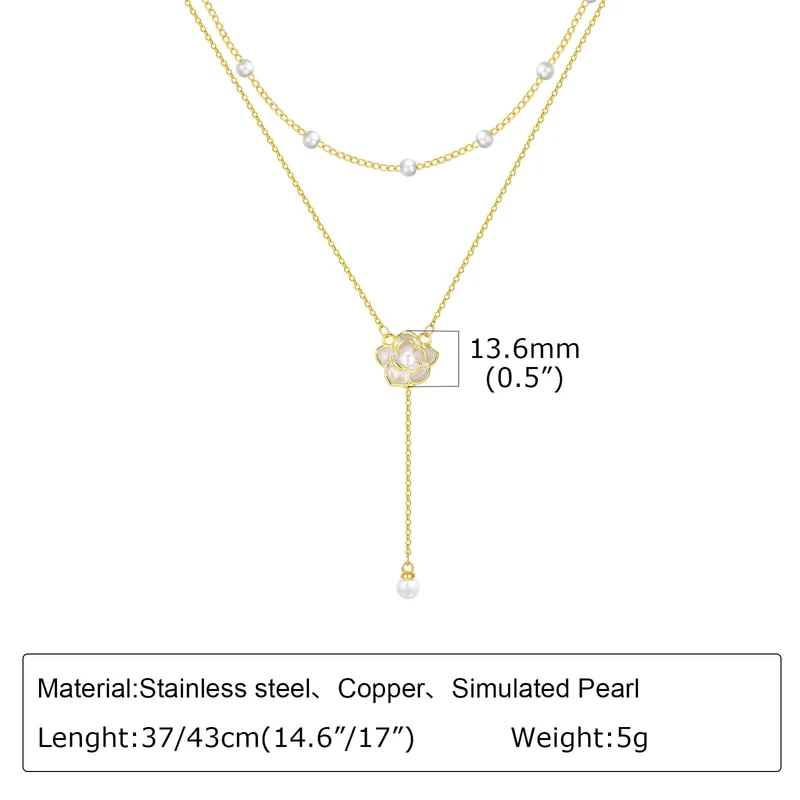 Vergoldete Lasso-Halskette für Damen, doppelte Lasso-Halskette mit langem Tropfenanhänger, modische Geschenke