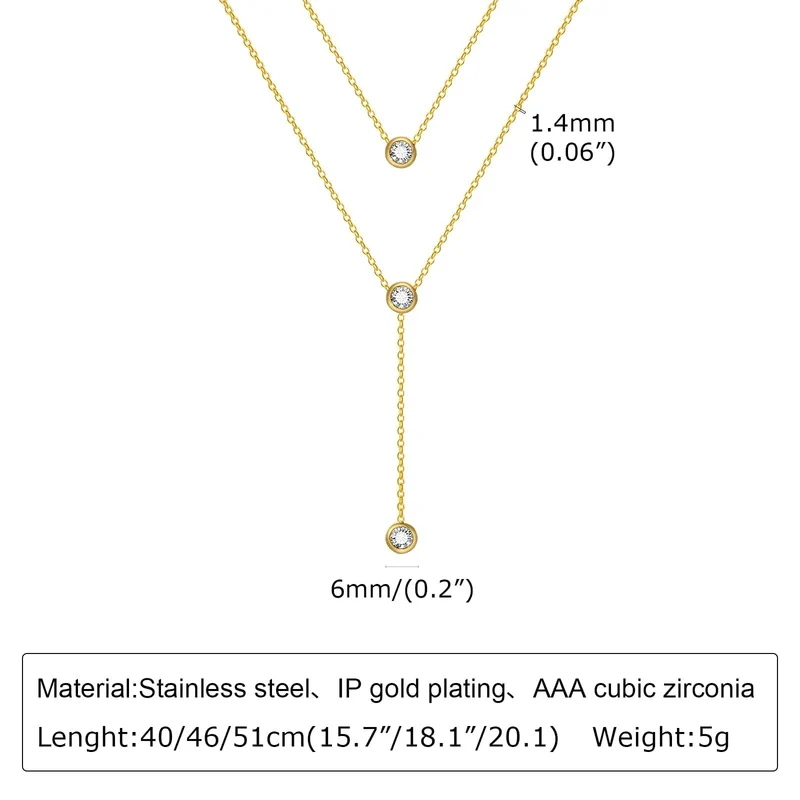 Vergoldete Lasso-Halskette für Damen, doppelte Lasso-Halskette mit langem Tropfenanhänger, modische Geschenke