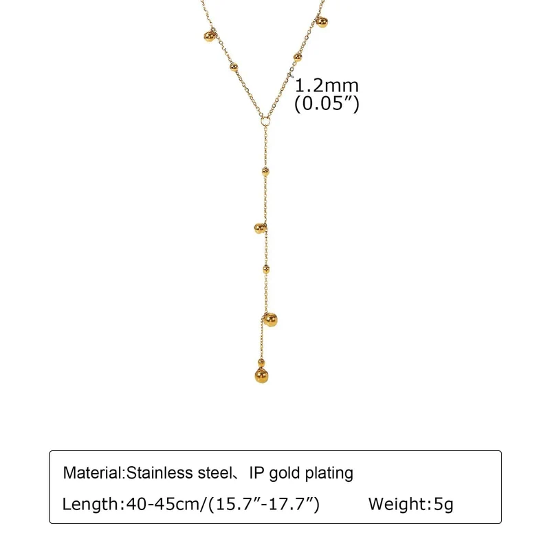 Vergoldete Lasso-Halskette für Damen, doppelte Lasso-Halskette mit langem Tropfenanhänger, modische Geschenke
