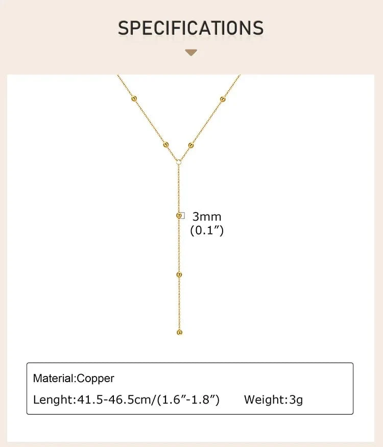 Vergoldete Lasso-Halskette für Damen, doppelte Lasso-Halskette mit langem Tropfenanhänger, modische Geschenke