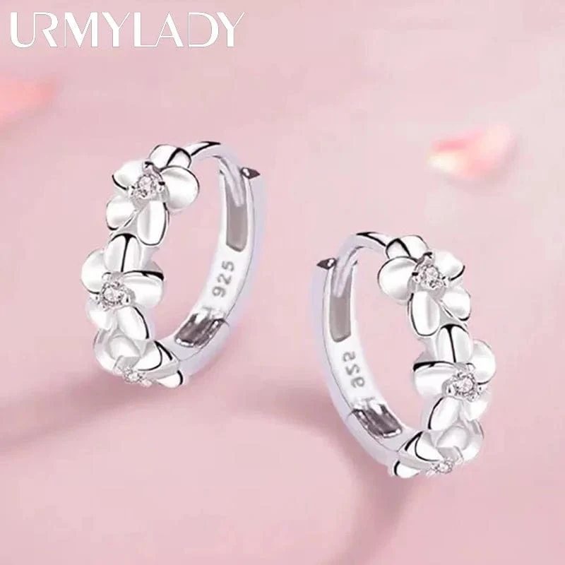 Top Verkauf 925 Sterling Silber Nadel Ohrringe für frauen Hochzeit Mode Hohe Qualität Schmuck Kristall Zirkon Blume Nette Stud