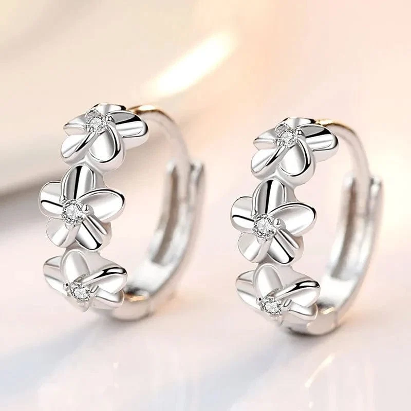 Top Verkauf 925 Sterling Silber Nadel Ohrringe für frauen Hochzeit Mode Hohe Qualität Schmuck Kristall Zirkon Blume Nette Stud
