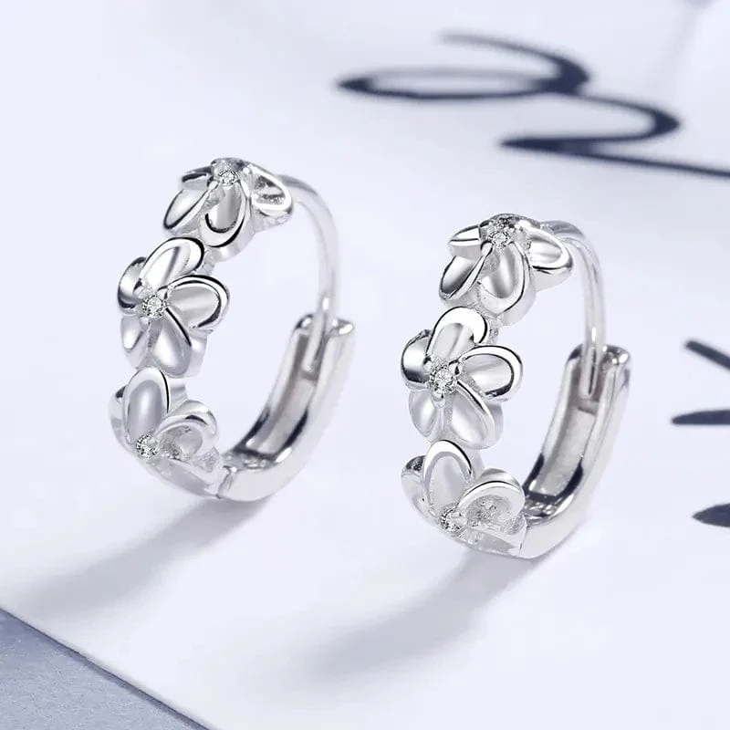 Top Verkauf 925 Sterling Silber Nadel Ohrringe für frauen Hochzeit Mode Hohe Qualität Schmuck Kristall Zirkon Blume Nette Stud