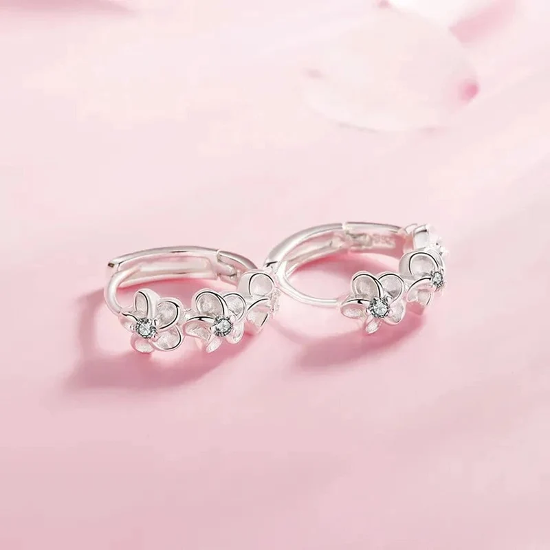 Top Verkauf 925 Sterling Silber Nadel Ohrringe für frauen Hochzeit Mode Hohe Qualität Schmuck Kristall Zirkon Blume Nette Stud