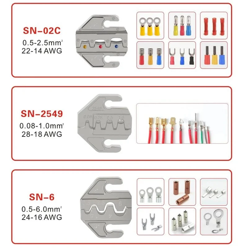 Gepresste Zange Elektriker Werkzeuge Crimpzange Elektrische Klemmen Klemme Elektronik Pressverbinder Handbacken Box