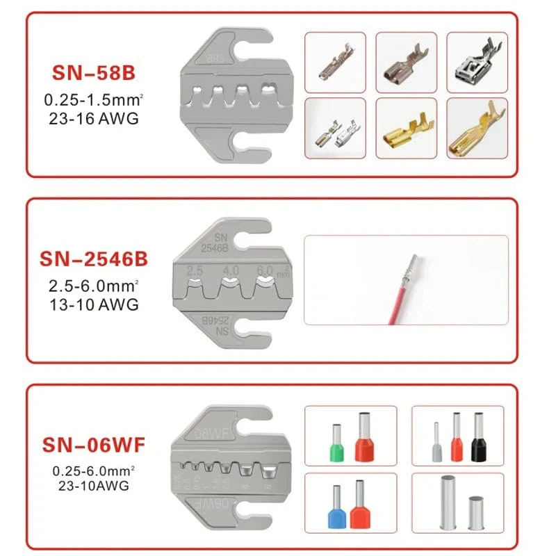 Gepresste Zange Elektriker Werkzeuge Crimpzange Elektrische Klemmen Klemme Elektronik Pressverbinder Handbacken Box