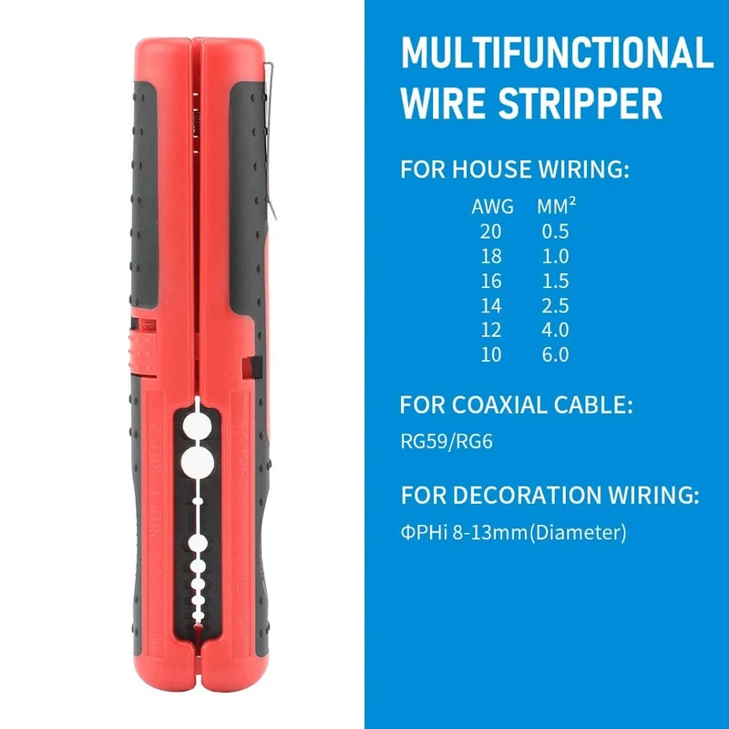 Multifunktionale Kabelabisolierzange, Zange, Handwerkzeug, Hardware-Werkzeug, tragbarer Anti-Rutsch-Griff, Streifen-Stiftclip
