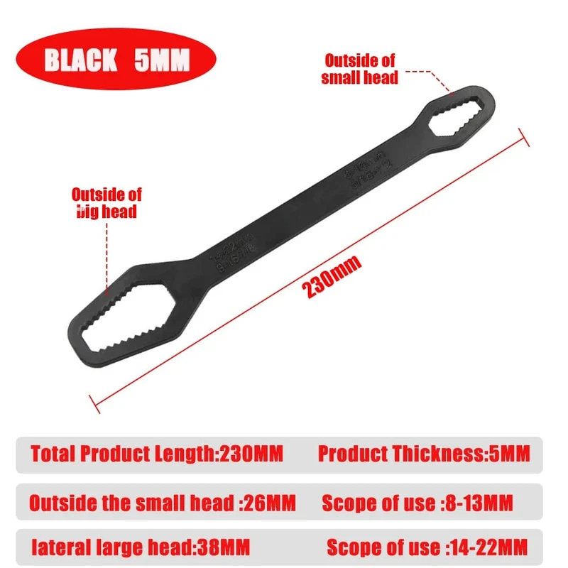 8-22 mm Universal-Torxschlüsselbrett, verstellbarer Doppelkopf-Torxschlüssel, selbstspannender Brillenschlüssel, Mehrzweck-Handwerkzeug