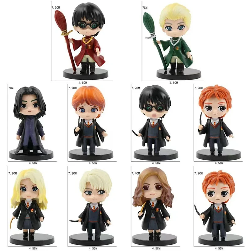 Neu 10 Teile/satz Harry Potter Figuren Anime Q Version PVC Puppe Spielzeug Filme Auto Kuchen Dekoration Kinder Geburtstag Weihnachten Geschenk